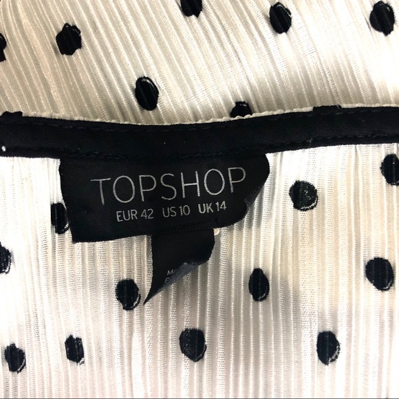 TOPSHOP polka dot pleated cami top lace hem - Picture 3 of 8